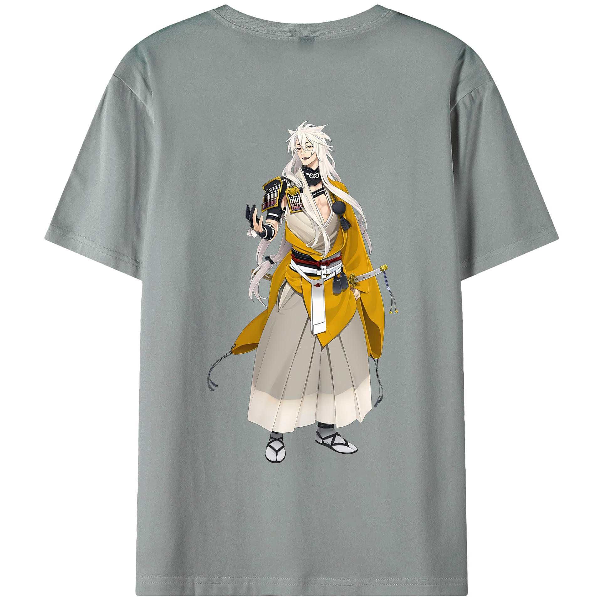 （画像用） 刀剣乱舞 Touken Ranbu 綿100％ メンズ半袖Tシャツ（バックプリント） 通気性